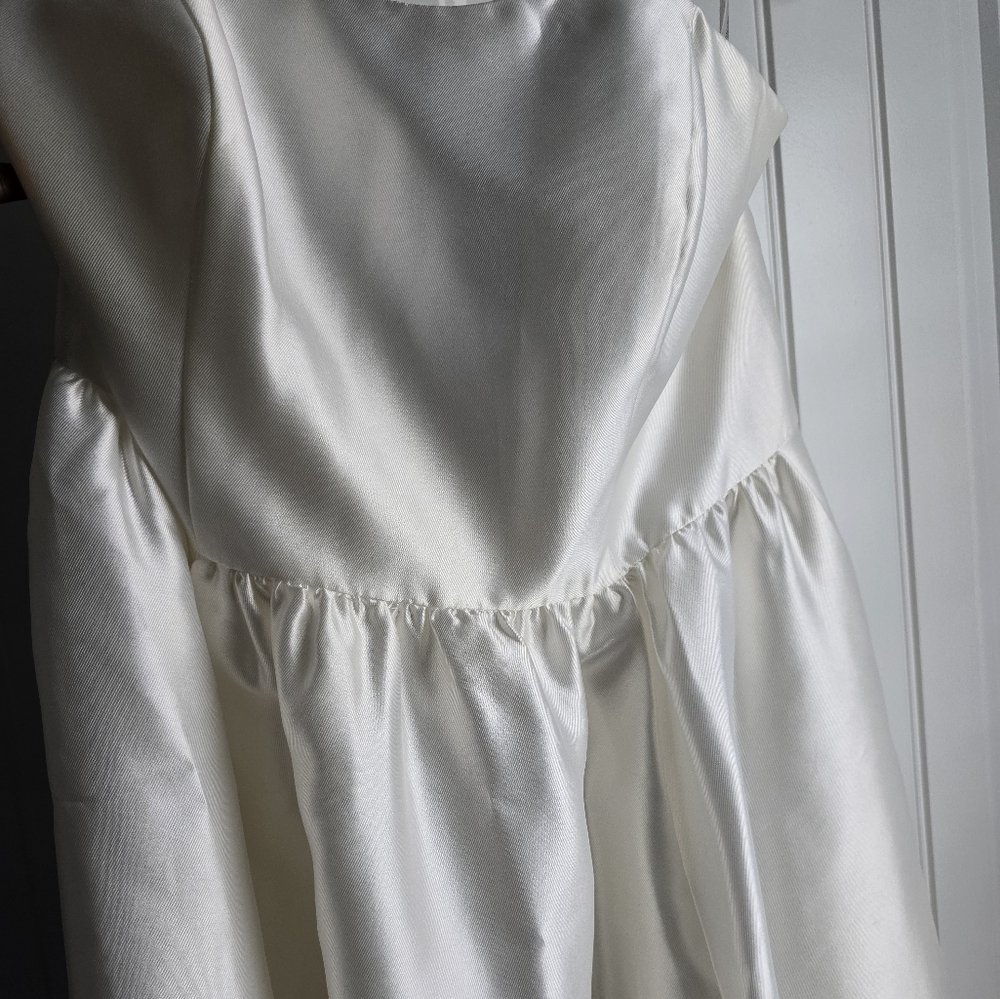 Sophisticated White Satin Gown